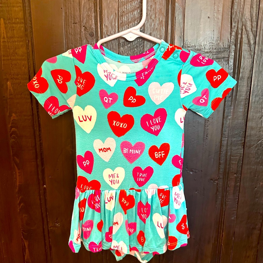Posh Peanut VGUC Valentine’s Twirl Dress 6-12 months Valerie Hearts Print